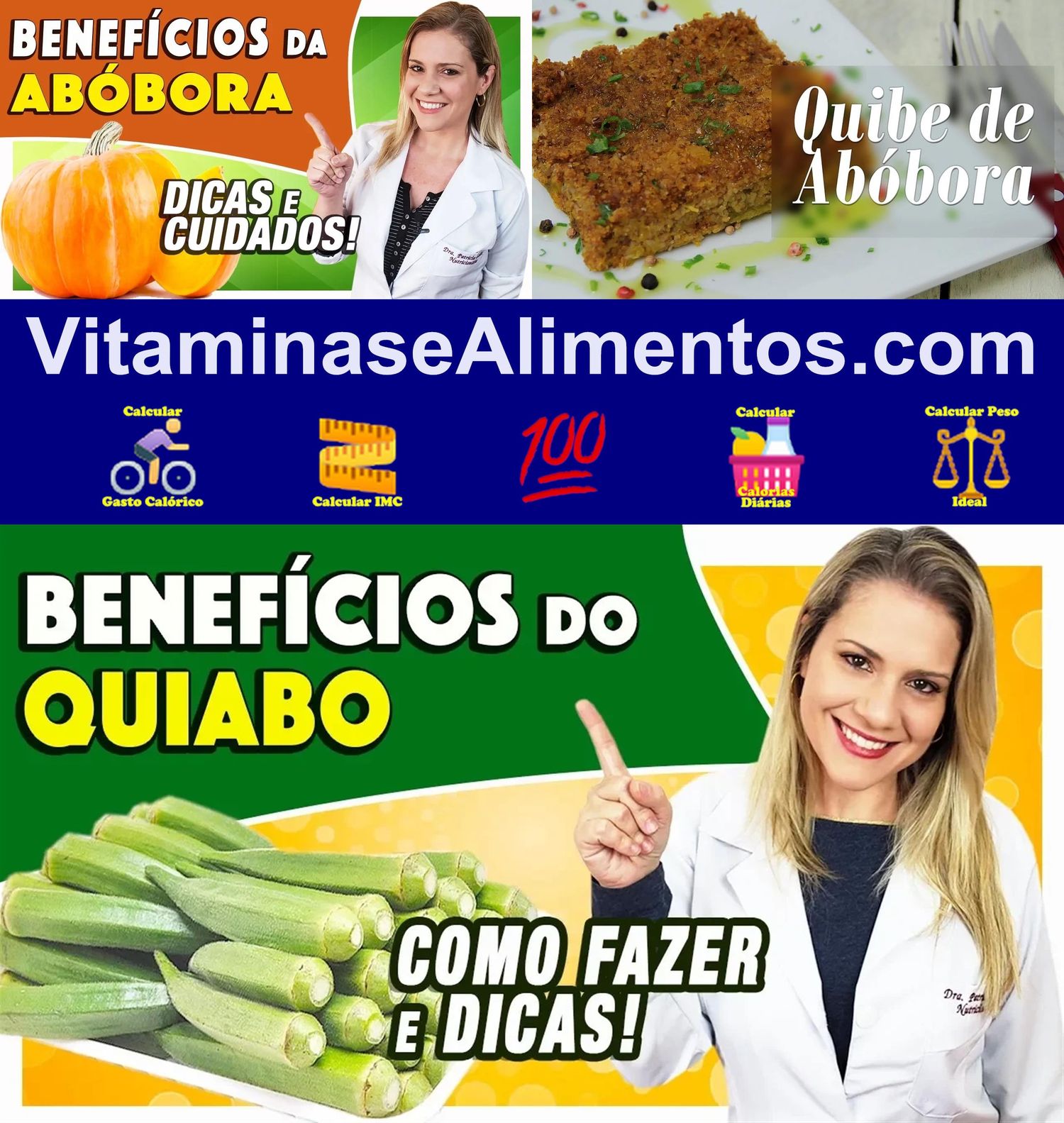 Valor Nutricional Abobora com quiabo