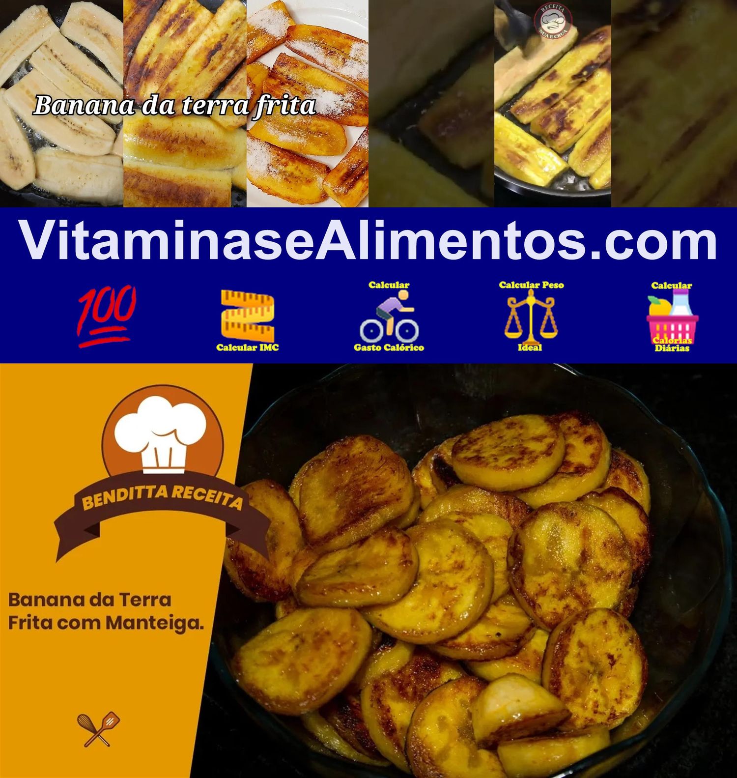 Valor Nutricional Banana da terra frita na manteiga