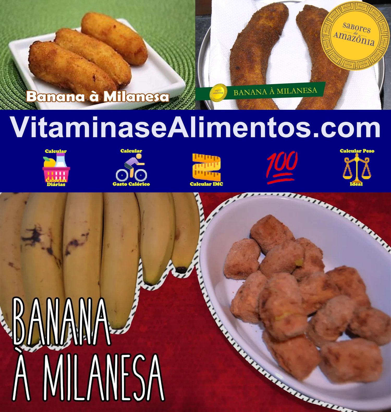 Valor Nutricional Banana nanica à milanesa