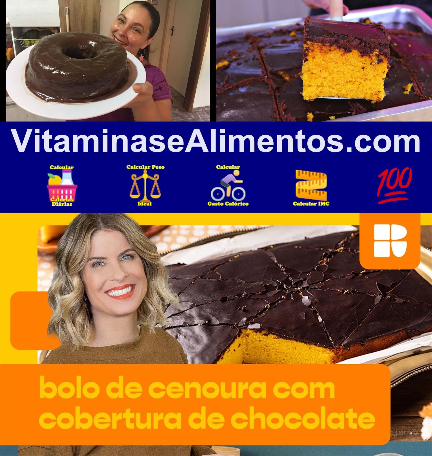 Valor Nutricional Bolo cenoura recheio sabor chocolate Bauducco