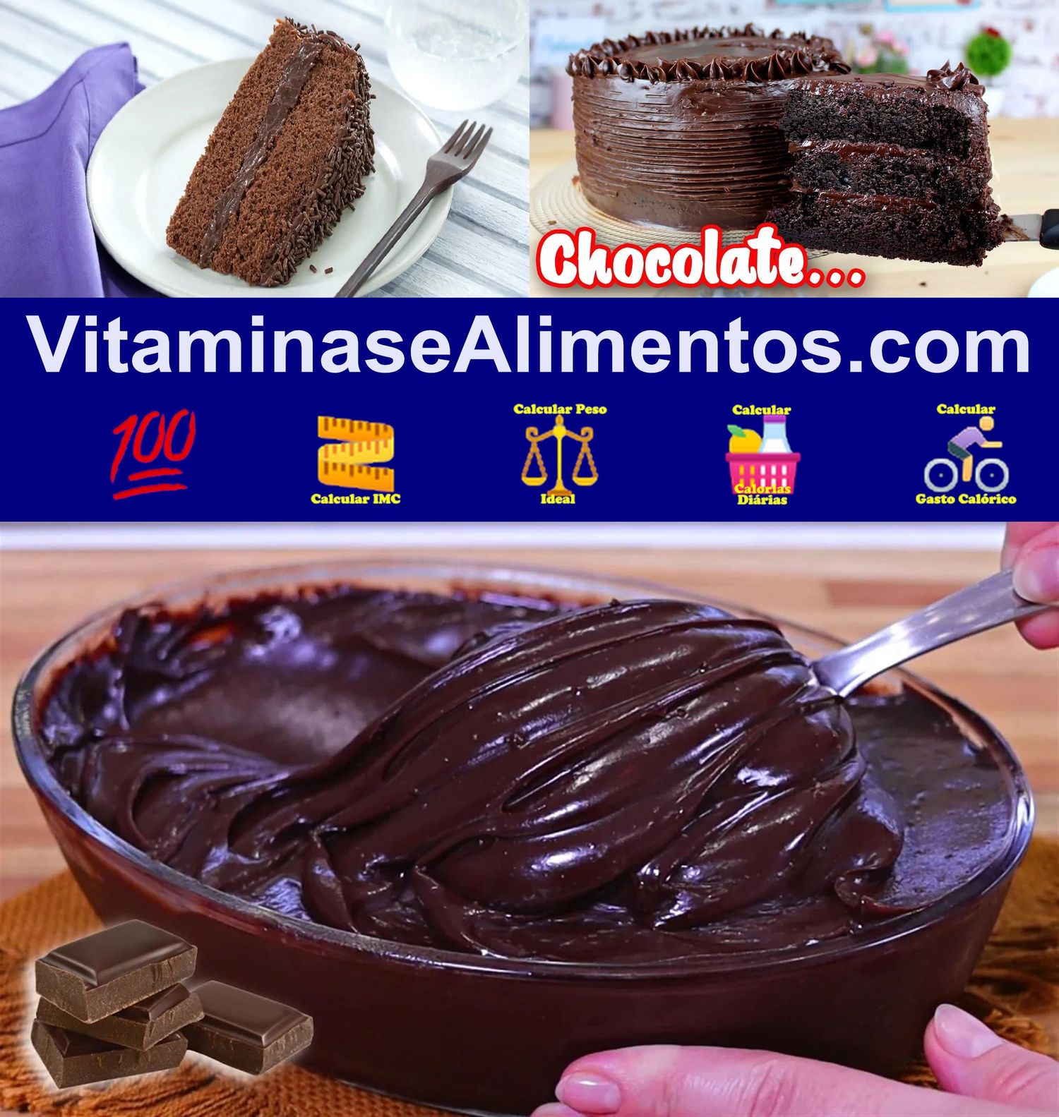 Valor Nutricional Bolo chocolate recheio sabor chocolate Bauducco