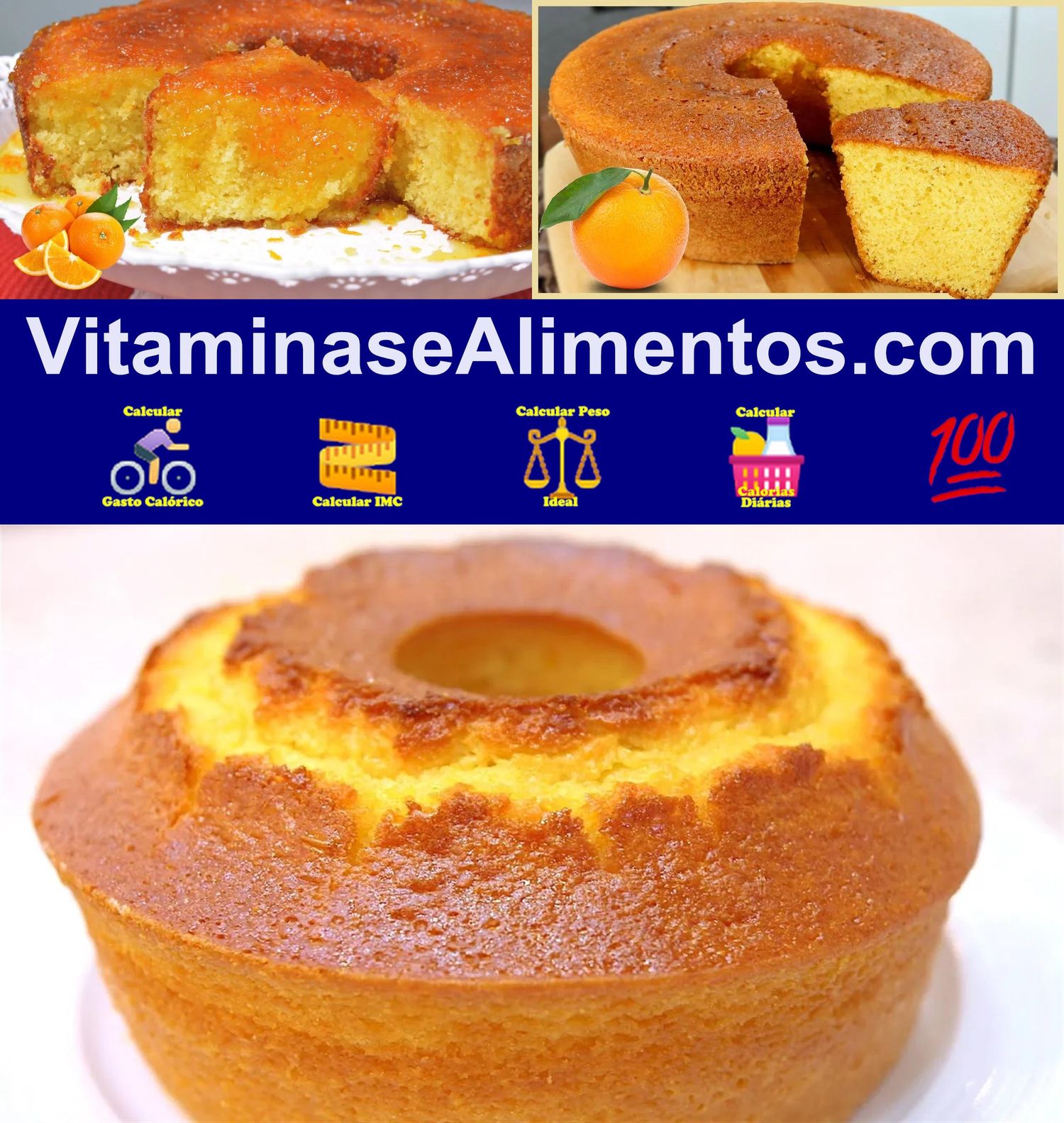 Valor Nutricional Bolo de laranja