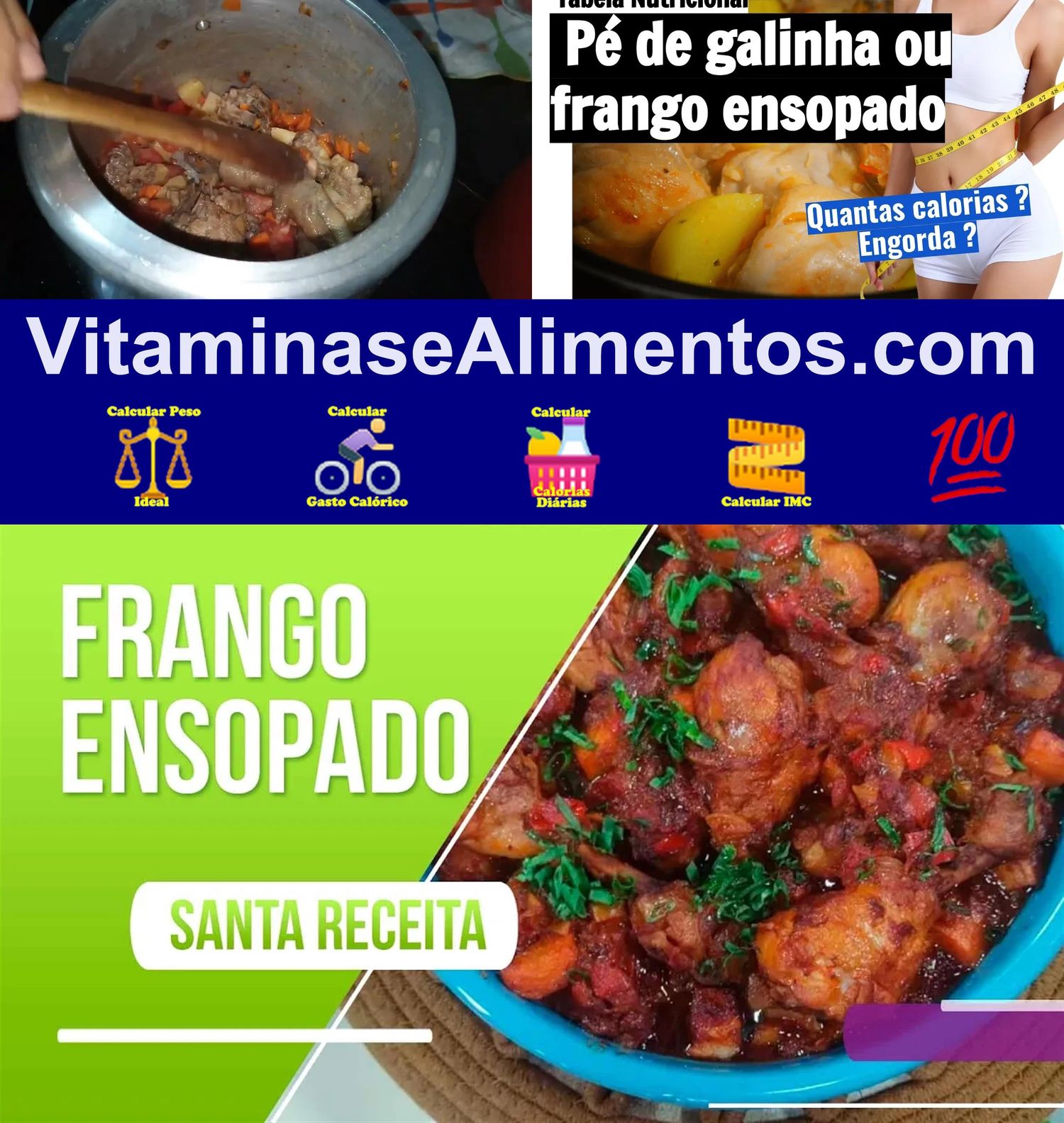 Valor Nutricional Carcaça de galinha ou frango ensopado