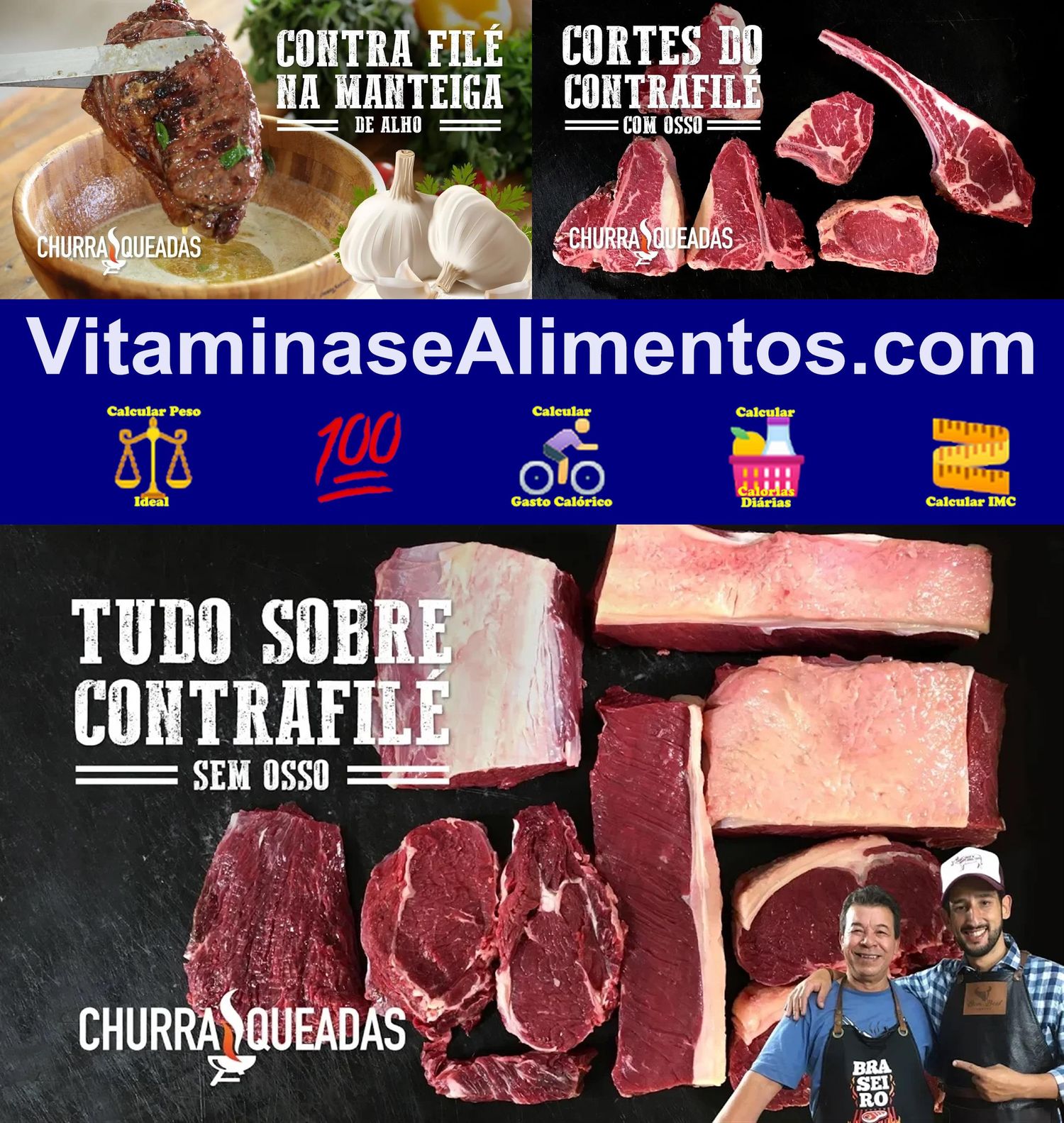 Valor Nutricional Carne boi sem gordura capa de contra filé crua