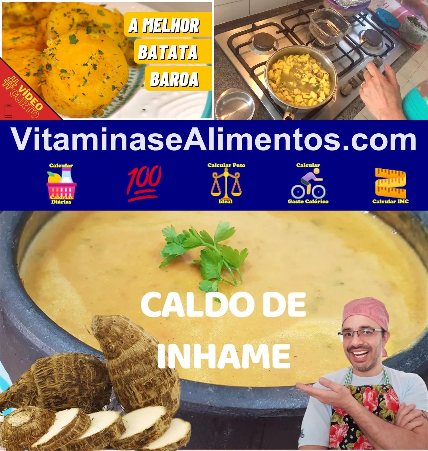 Valor Nutricional Carne com batata, inhame, batata-baroa ou aipim