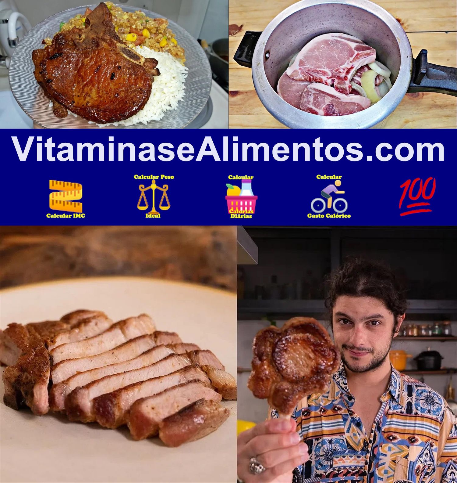 Valor Nutricional Carne porco bisteca crua