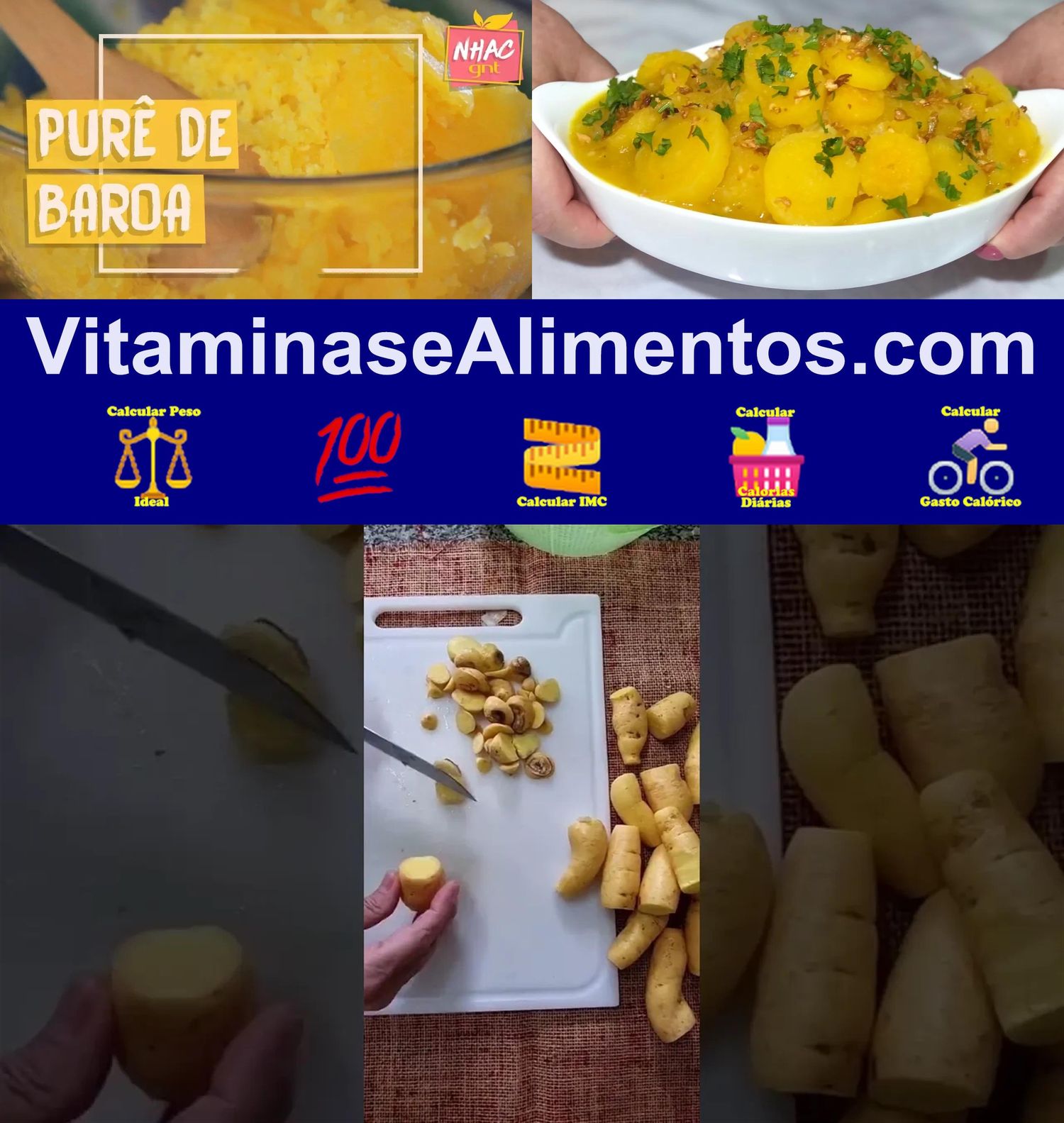 Valor Nutricional Cenoura amarela (batata-baroa)