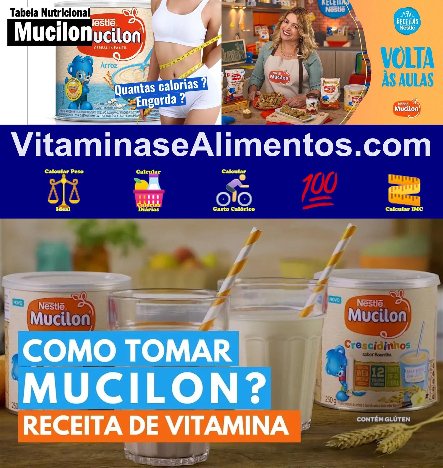 Valor Nutricional Cereais farinha milho Mucilon