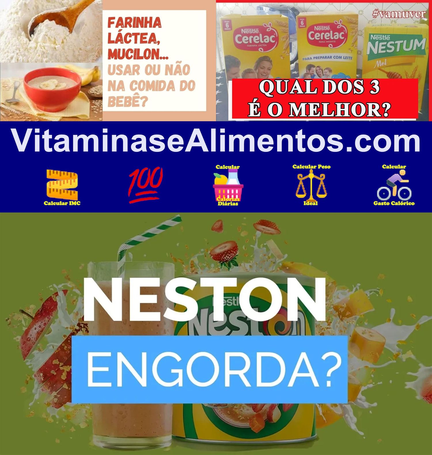 Valor Nutricional Cereais farinha Neston