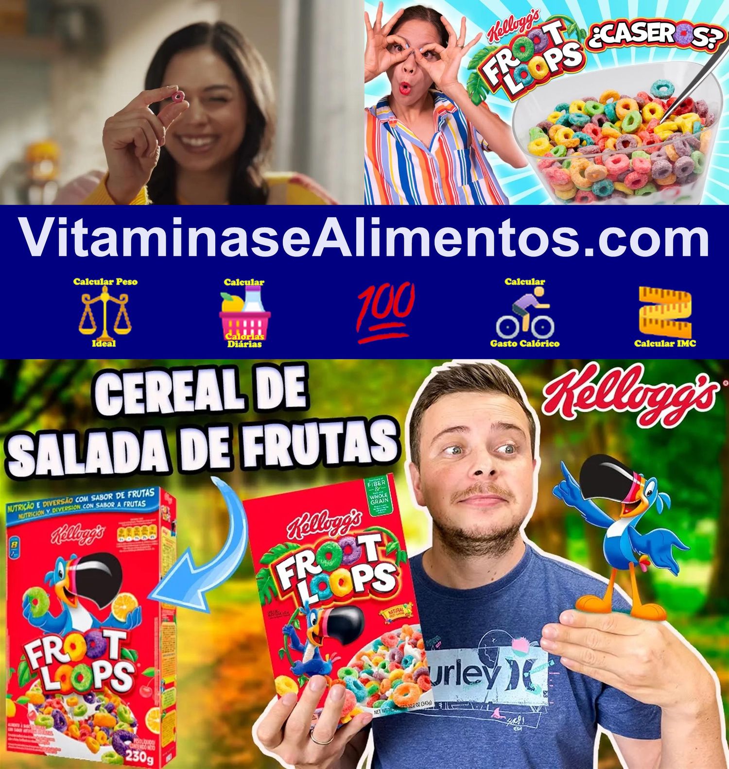 Valor Nutricional Cereal matinal milho/trigo/aveia Froot Loops