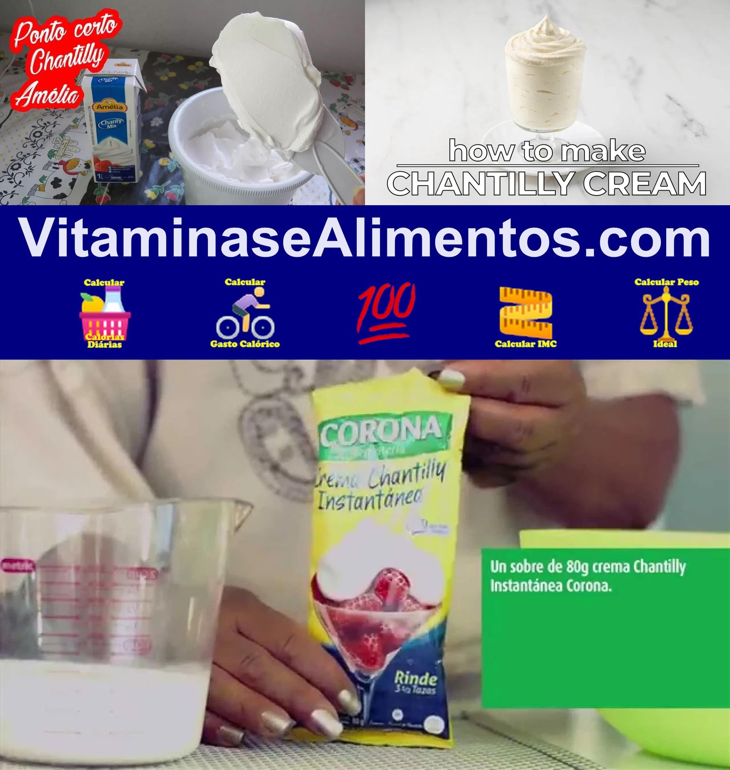 Valor Nutricional Chantilly