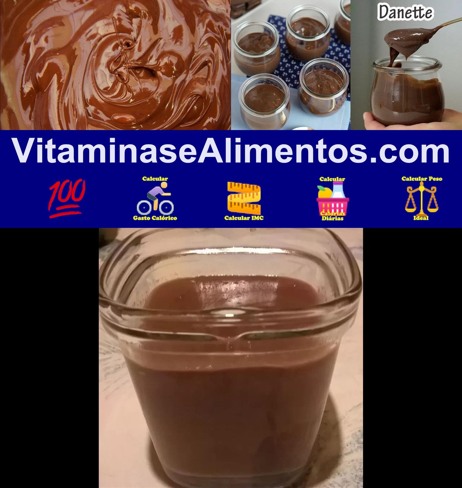 Valor Nutricional Creme chocolate Danette