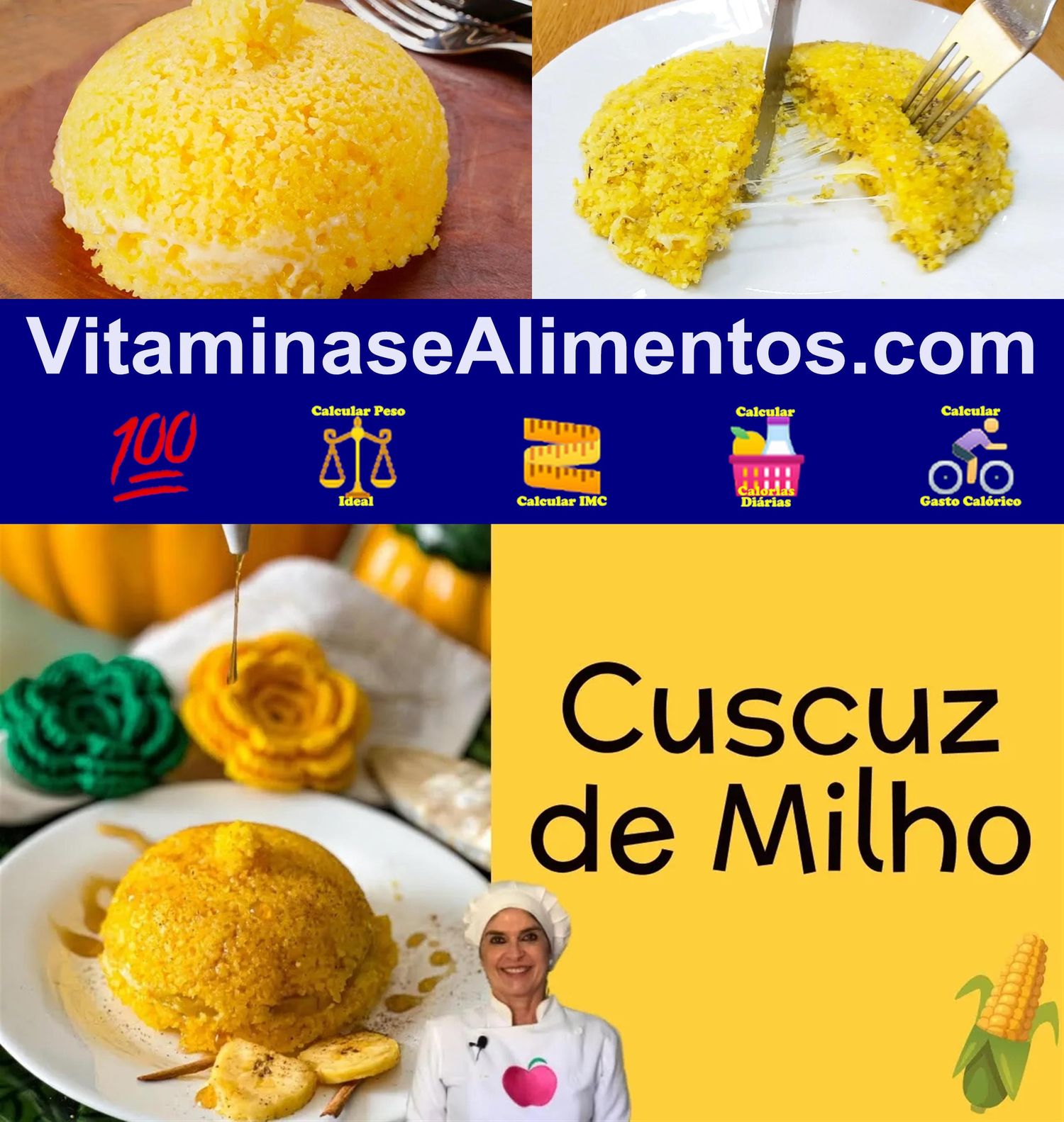 Valor Nutricional Cuscuz de milho com sal cozido