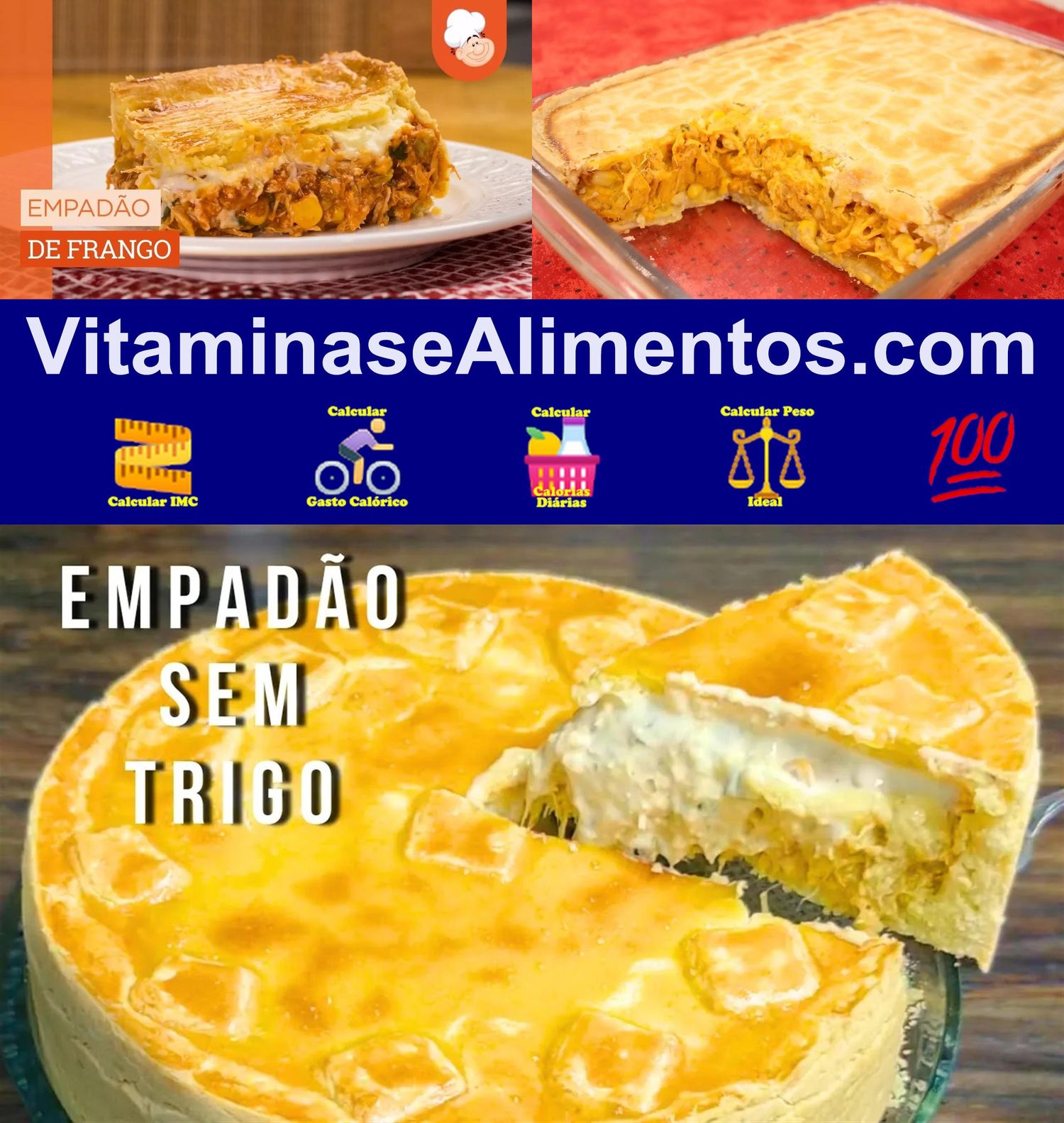 Valor Nutricional Empada frango pré-cozida assada sem sal