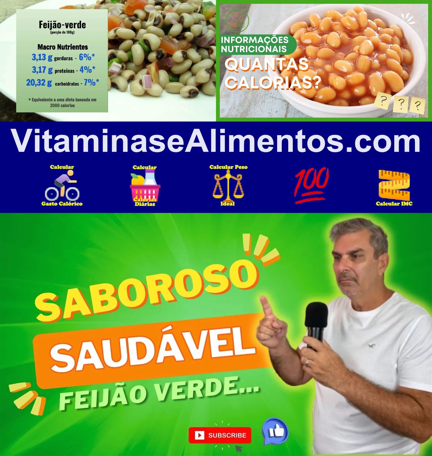 Valor Nutricional Feijão-verde orgânico