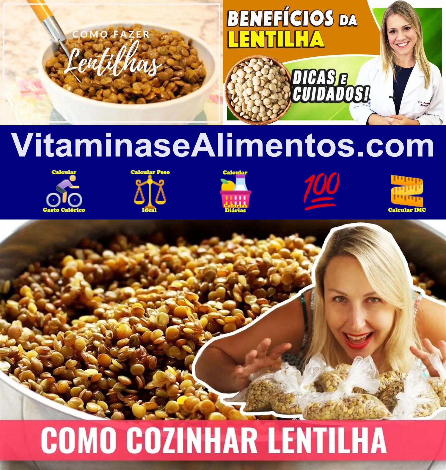 Valor Nutricional Lentilha crua