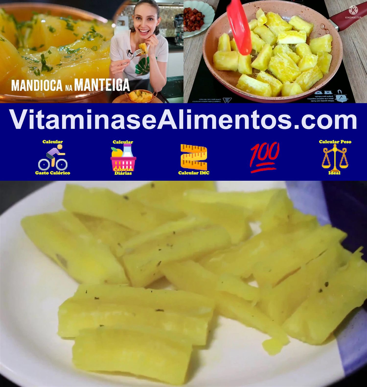 Valor Nutricional Mandioca cozida sauté sem sal