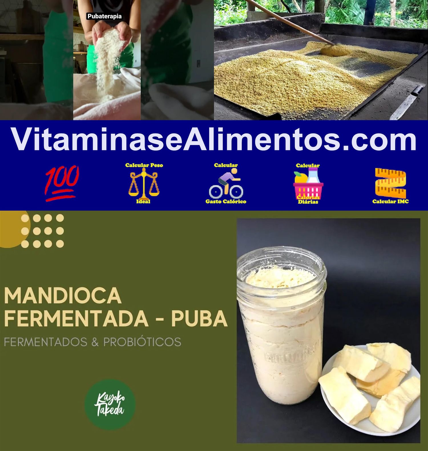 Valor Nutricional Mandioca puba farinha