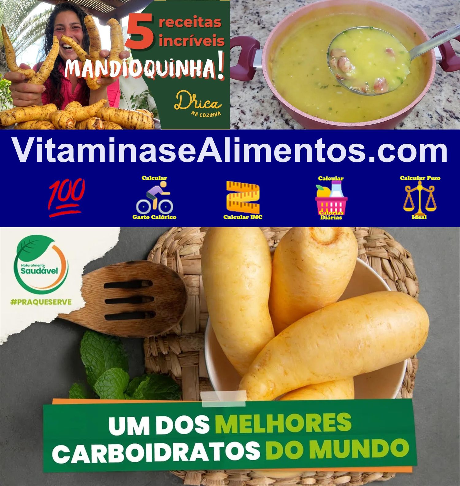 Valor Nutricional Mandioquinha salsa (batata-baroa)