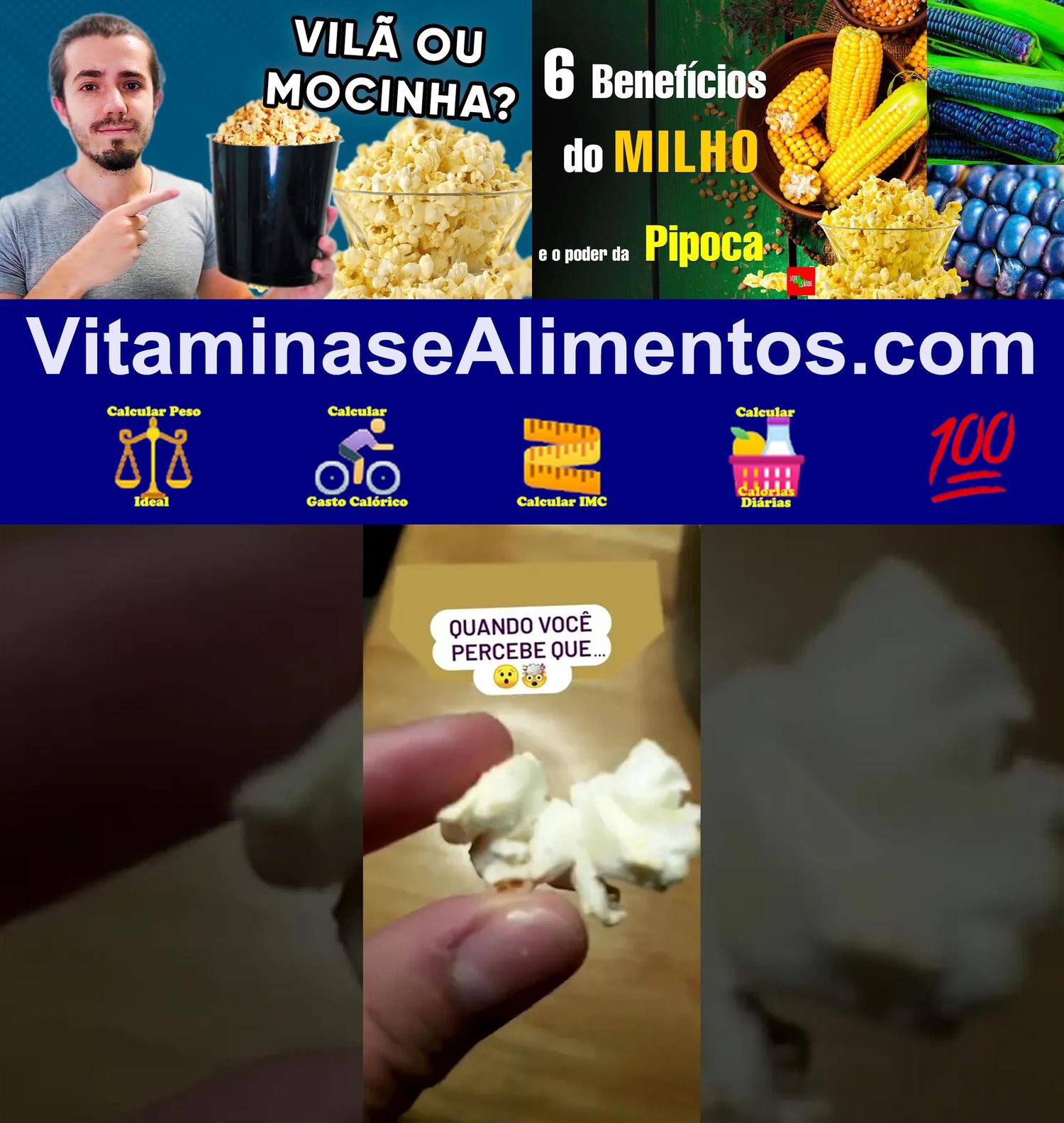 Valor Nutricional Milho pipoca grão cru