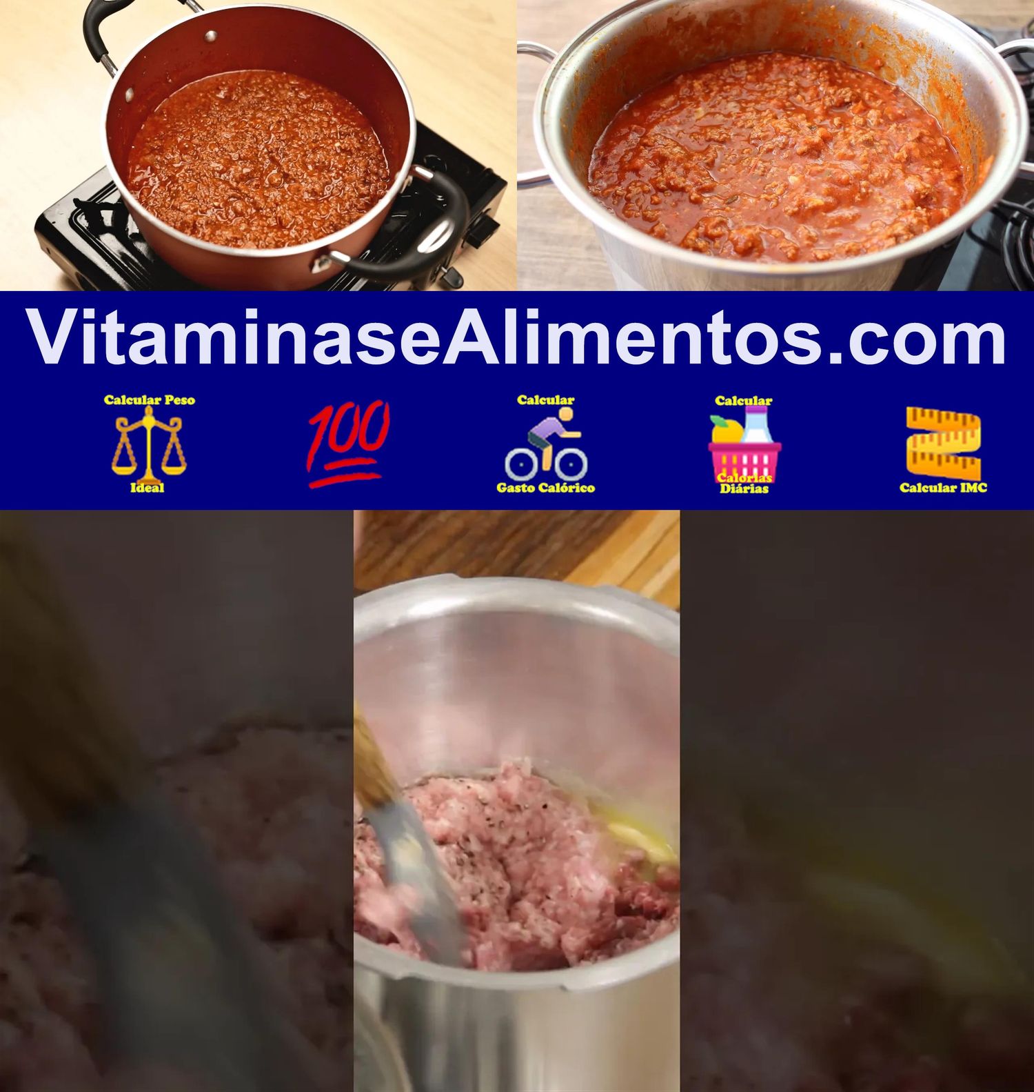 Valor Nutricional Molho à bolonhesa (molho de tomate com 25% de carne moída) com sal