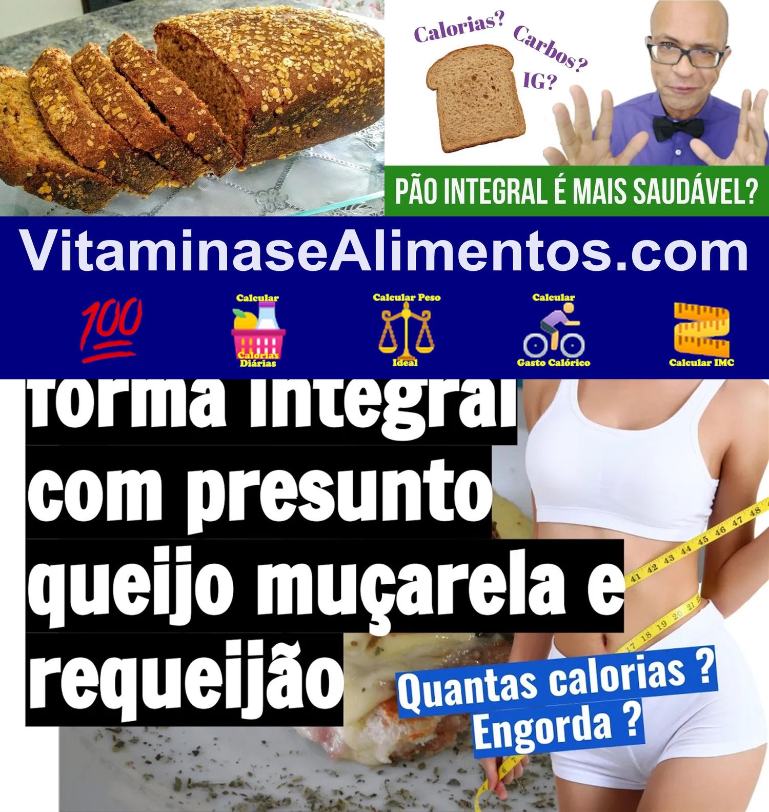 Valor Nutricional Pão integral