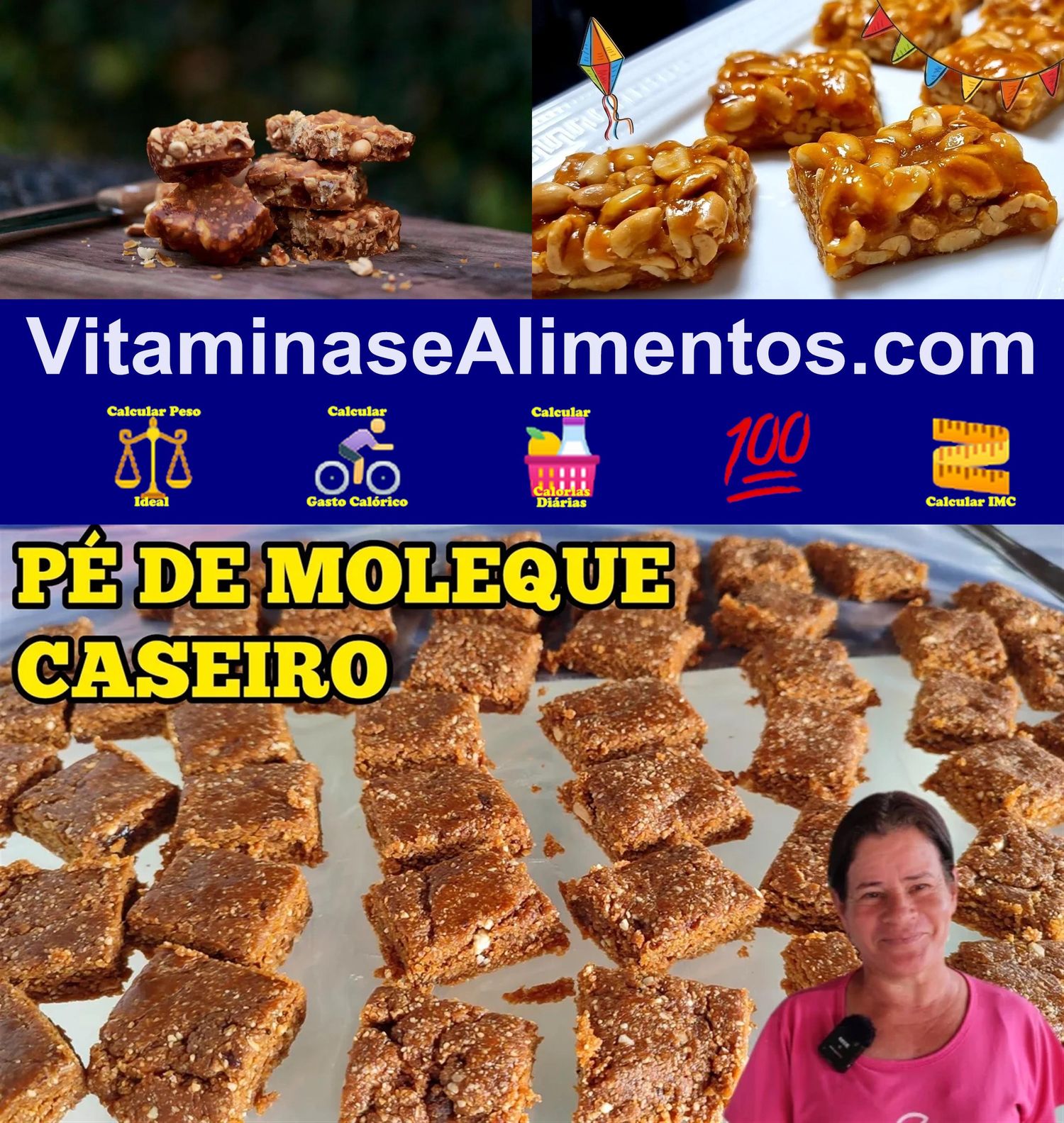 Valor Nutricional Pé-de-moleque amendoim