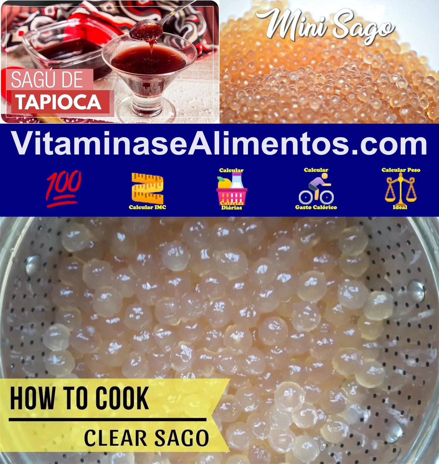 Valor Nutricional Sagu de tapioca