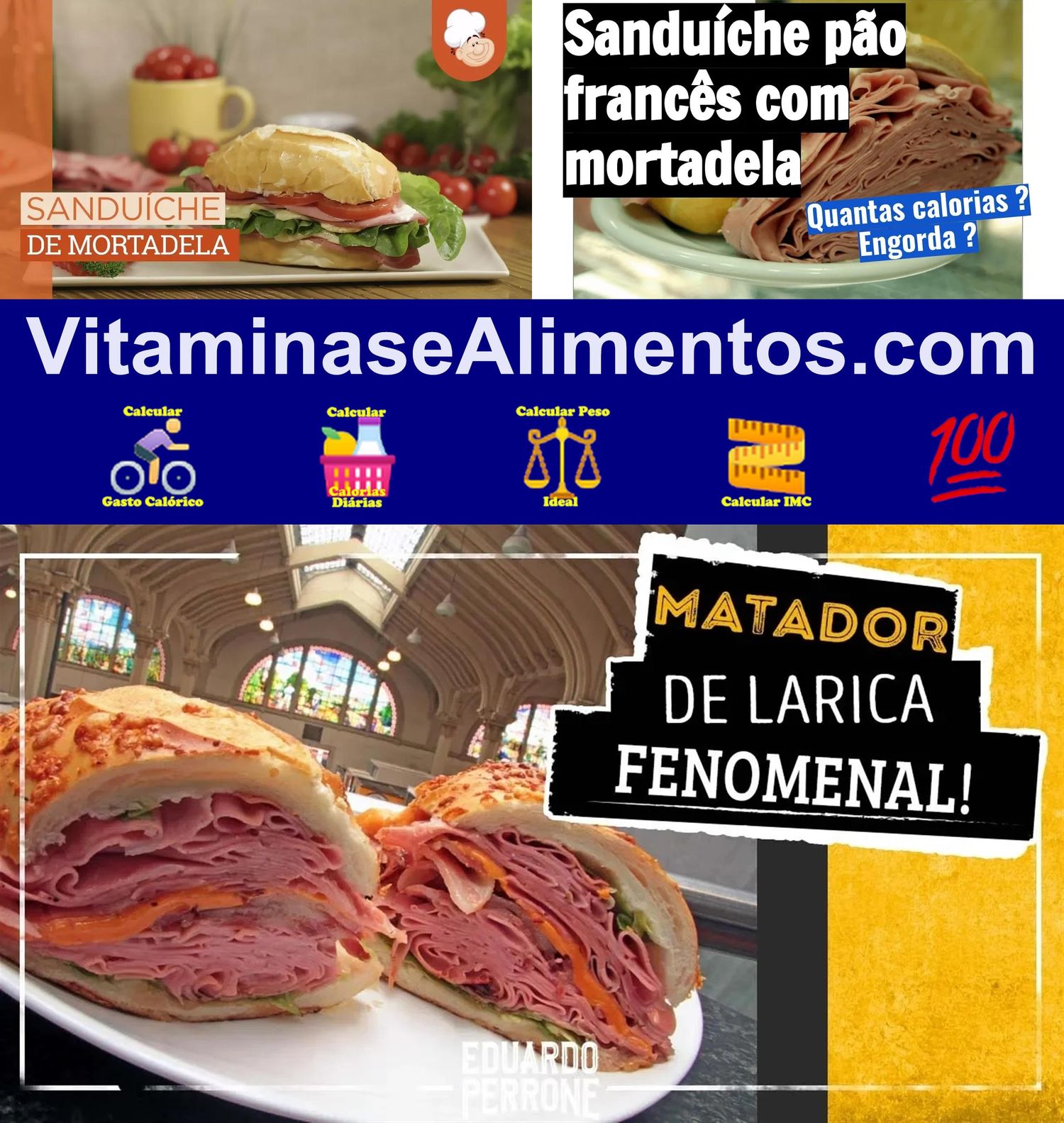 Valor Nutricional Sanduíche pão francês com mortadela e manteiga