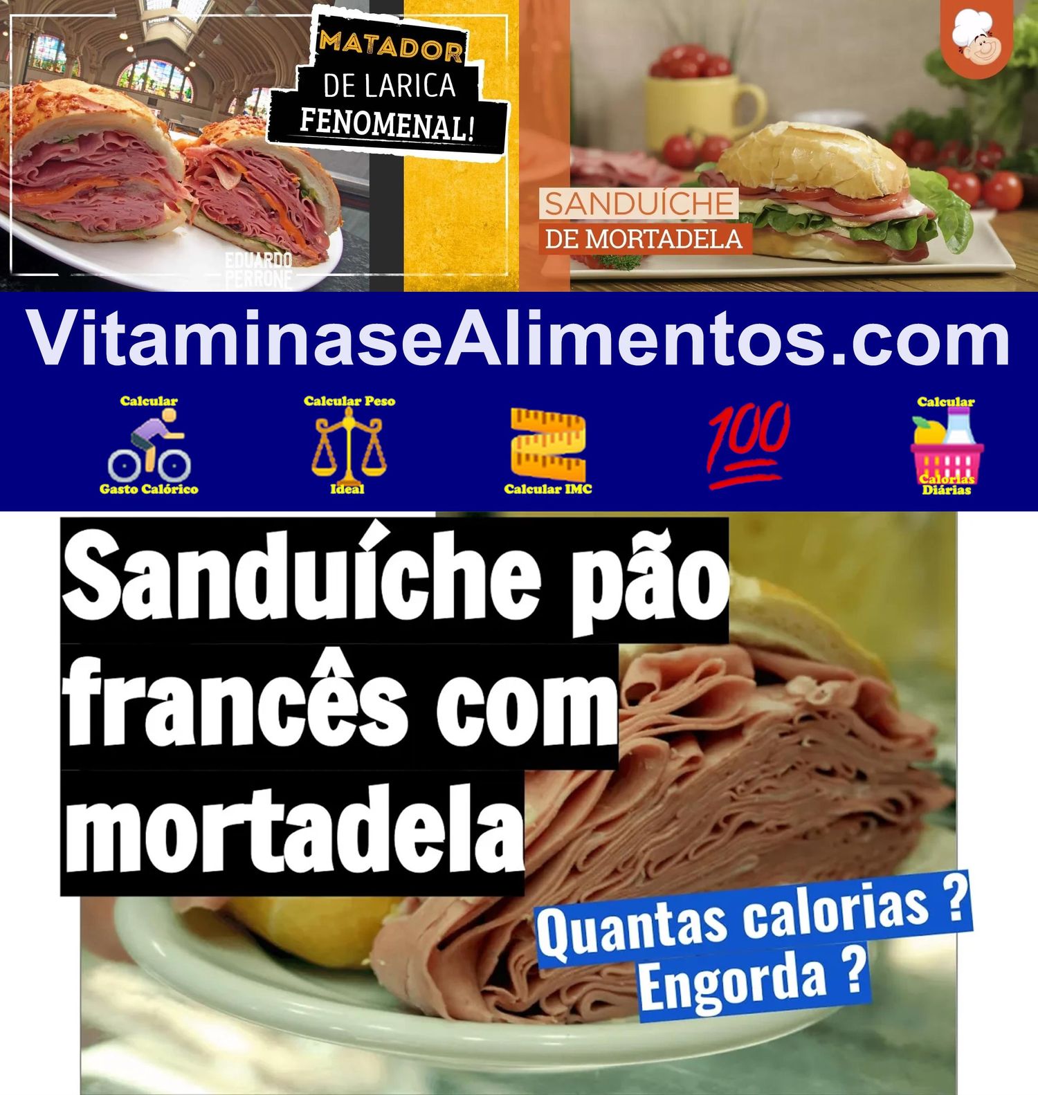 Valor Nutricional Sanduíche pão francês com mortadela e margarina