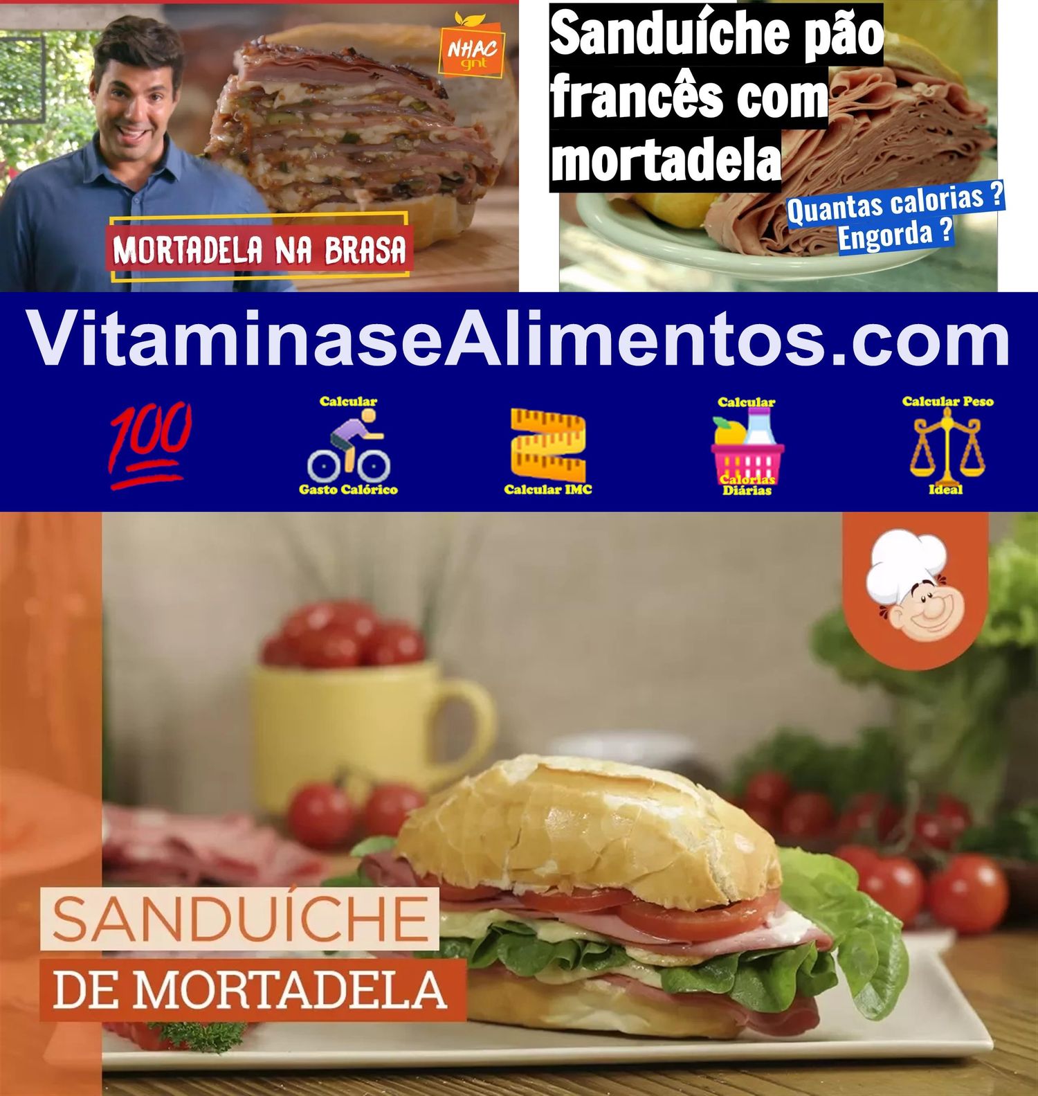 Valor Nutricional Sanduíche pão francês com mortadela