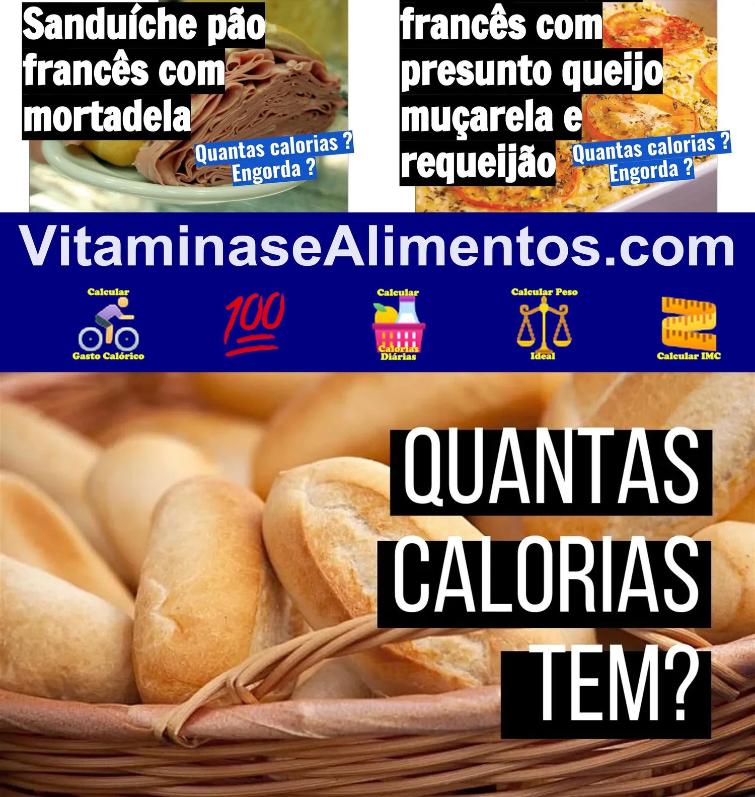 Valor Nutricional Sanduíche pão francês com presunto e manteiga