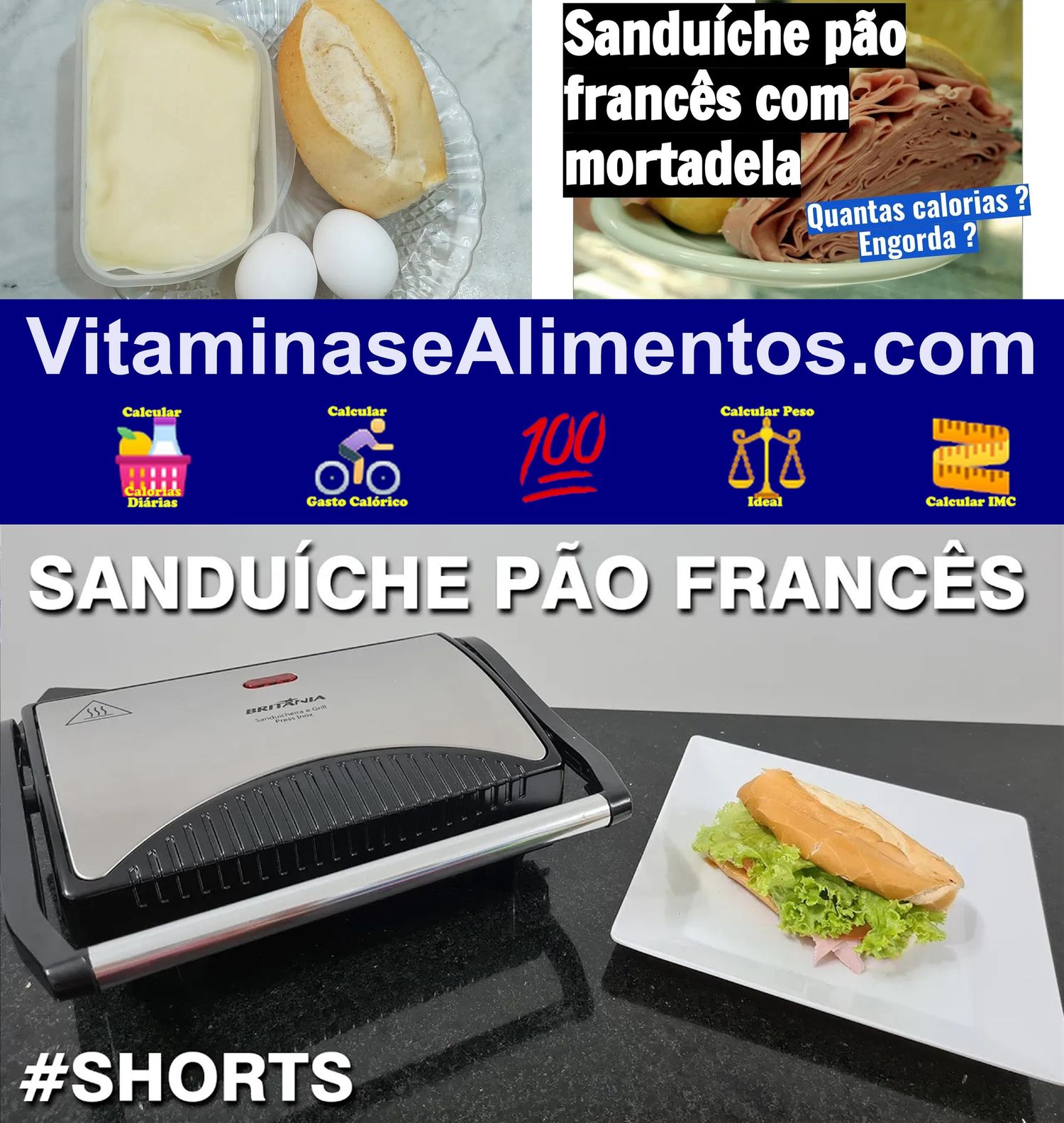 Valor Nutricional Sanduíche pão francês com salame