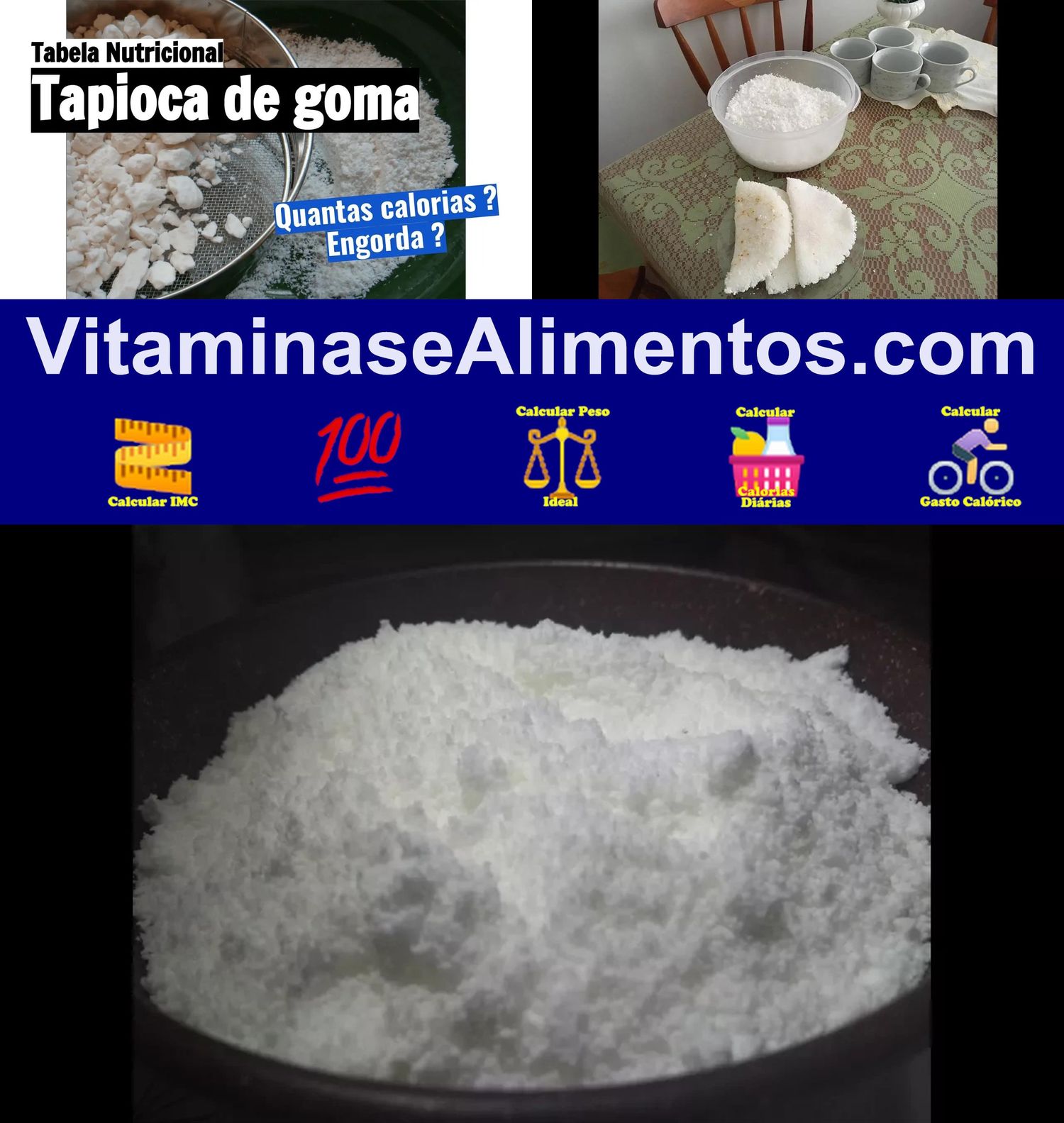 Valor Nutricional Tapioca de goma